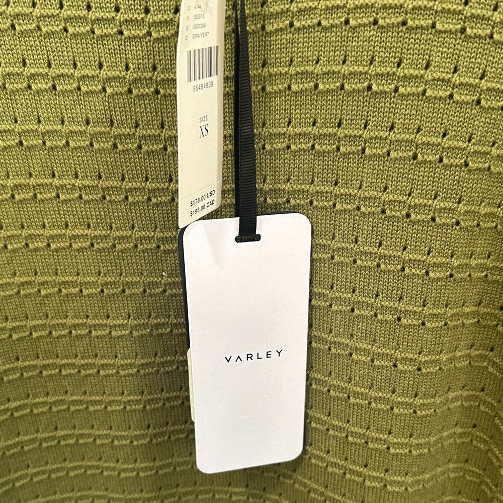 Varley Dwight Olive Green Knit Maxi Dress with White Trim - Picture 5 of 10